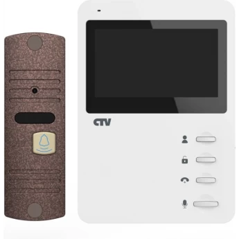 Комплект видеодомофона CTV-DP1400N белый + бронза