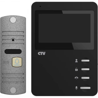 Комплект видеодомофона CTV-DP1400N черный + серебро