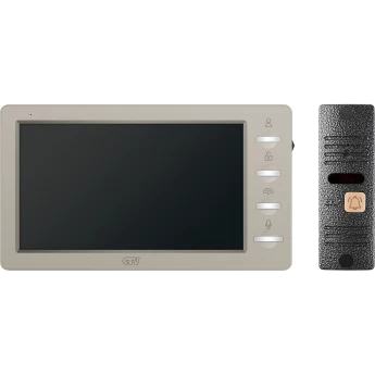 Комплект видеодомофона CTV-DP3702 GAMMA бежевый + серебро